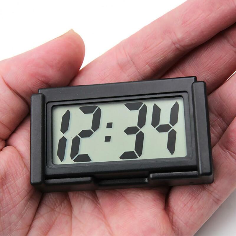 ساعة إلكترونية ذاتية اللصق صغيرة LCD عرض شاشة كبيرة الجدول لوحة مكتب ساعة رقمية للمنزل سيارة ساعة رقمية