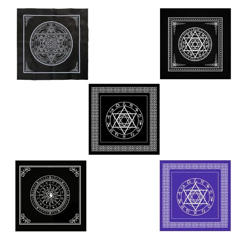 Nappe d'autel Divination à pendule carré 652D, tapis cartes jeu société, Runes, tissu d'autel, tapis jeu