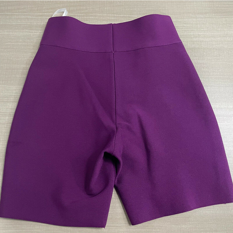 Pantalones cortos de vendaje en 10 colores, blanco, negro, gris, cintura alta, rayón, Vintage, alta calidad