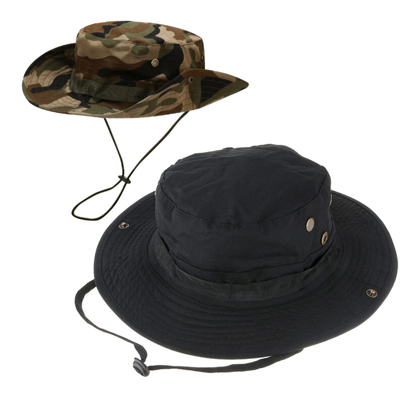 Men's and Women's Sports Sun Hat Bucket Fishing Hiking Hunting Mountaineering Hat Outdoor Tactical Camo Hat Military Hat