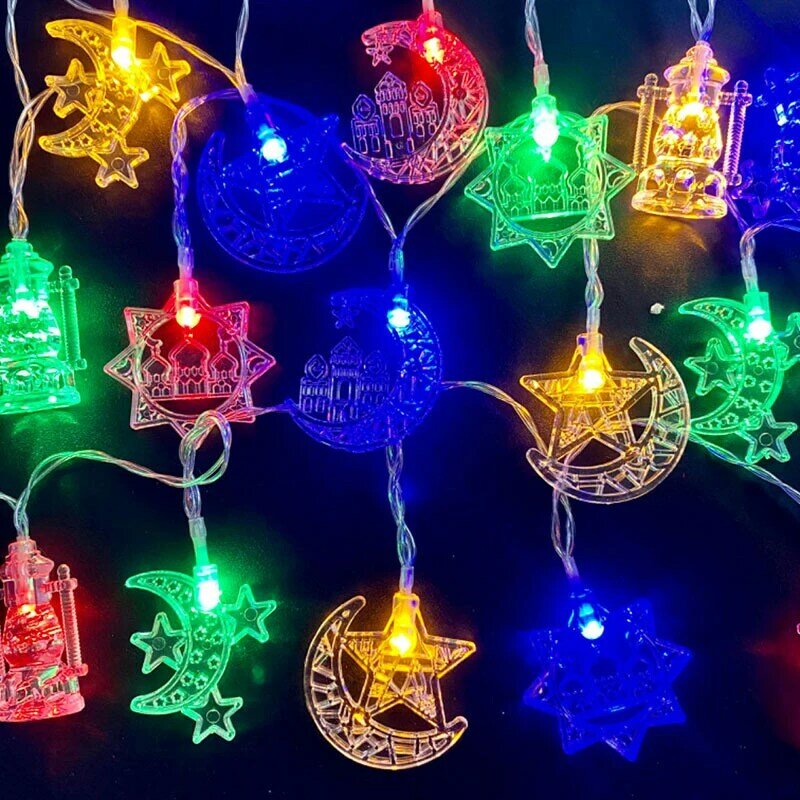Adornos de luz LED, lámpara de noche, linterna de Ramadán, decoraciones para fiestas en casa