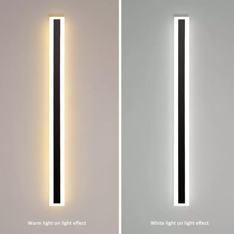 Lampu Dinding setrip panjang minimalis LED, perlengkapan pencahayaan halaman dekorasi dinding latar belakang koridor ruang tamu tahan air IP67