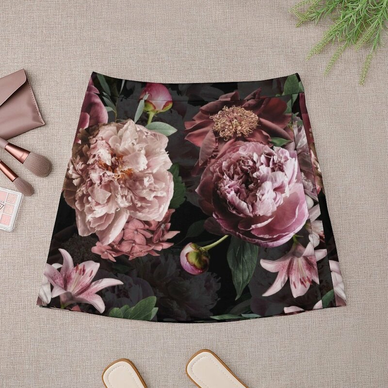 女性のための黒い花柄のミニスカート,かわいい夏のカワイイミニスカート,韓国のファッション