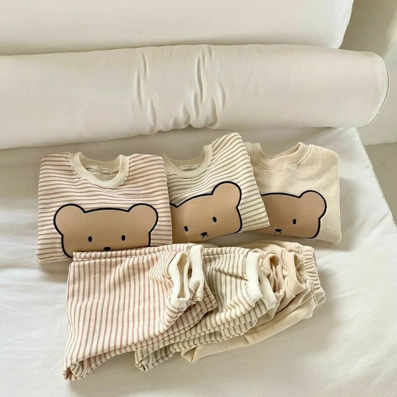 Infantil dos miúdos do bebê meninos meninas 2 pçs conjuntos de roupas manga longa com capuz topos + calças sólida da criança primavera outono roupas terno