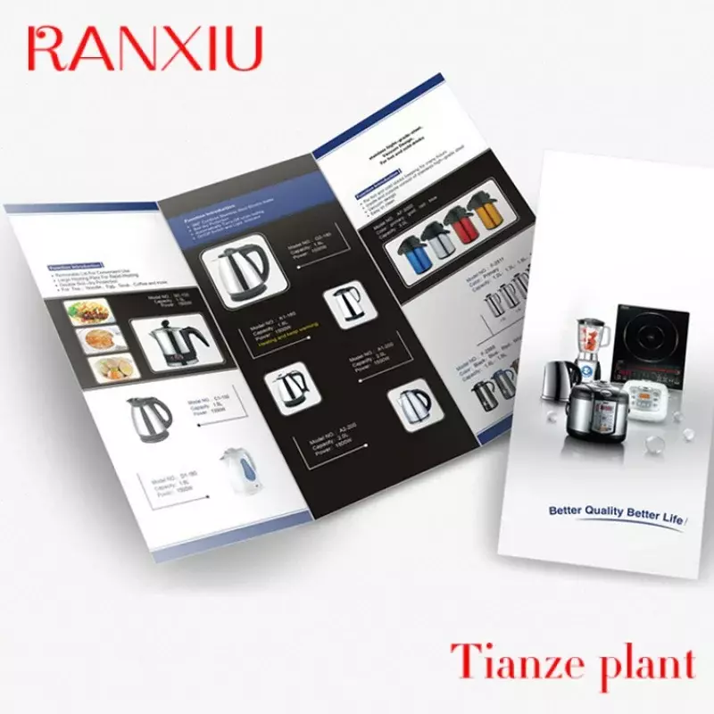Folleto imprimible personalizado de Shanghai, buen servicio de impresión, promoción, folleto plegable triple
