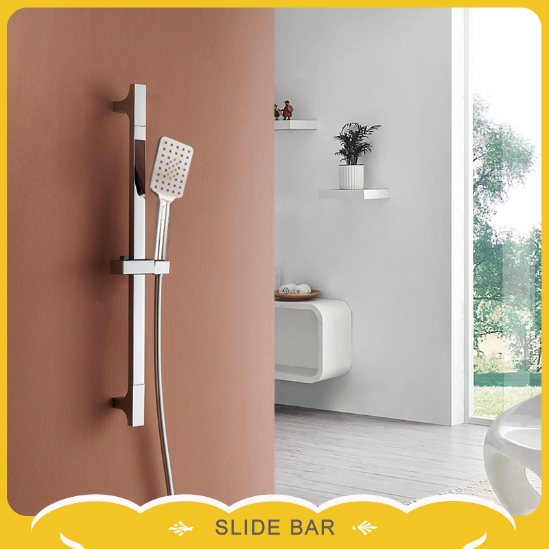 Levantamento ajustável aço inoxidável chuveiro deslizante haste abs chuveiro de mão com suporte pvc mangueira acessórios do banheiro conjunto