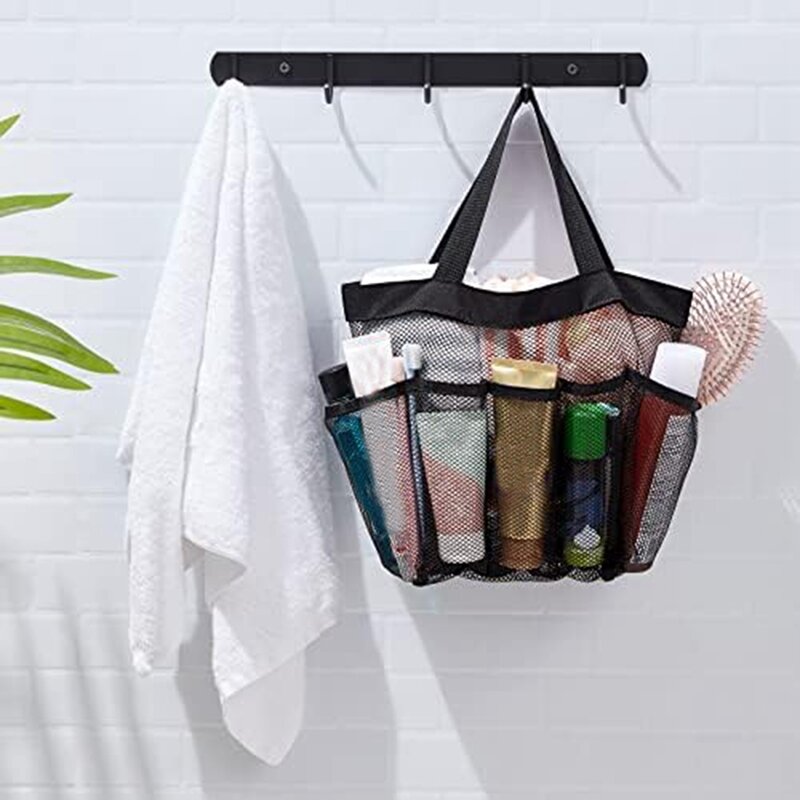2Pcs Wash Bag Portable Shower Handbag Suitable For University Dormitory, Bathroom, Gym And Travel, Black