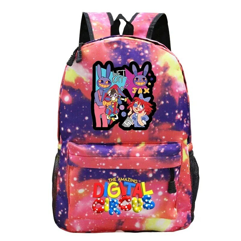 애니메이션 어메이징 디지털 서커스 백팩, 학생 데일리 학교 가방, 소년 소녀 여행 가방, 어린이 학교 책가방, Jax Pomni
