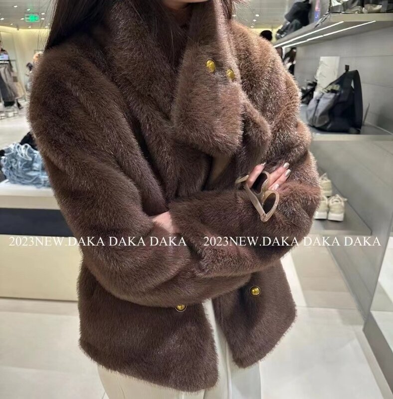 Temperament Xiao xiang Feng Nerz Fleece und Fell integrierte Zweireiher Fell verdickt einfarbigen Mantel weibliche Kleidung