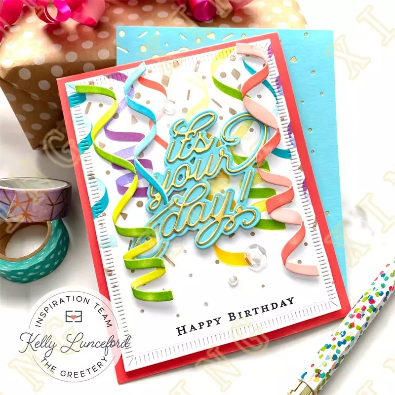 Urodzinowe nastroje plastra miodu matryce do cięcia metalu i stemple Hot folia Scrapbooking DIY urodziny kartka z życzeniami ręcznie robiony szablon