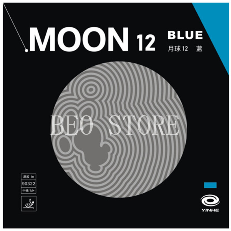 YINHE Moon 12-Caoutchouc de tennis de table bleu, Galaxy Pips-In, Original, Ping Pong