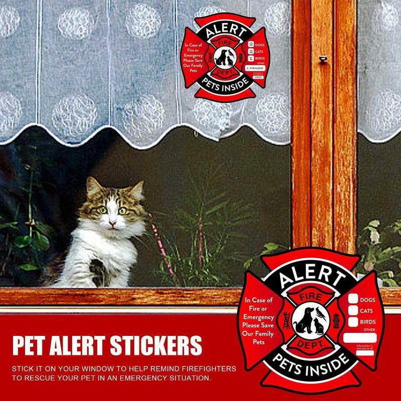 UV 퇴색 방지 경고 안전 화재 구조 스티커, 애완 동물 창문 집어넣기, 애완 동물 집 표지판