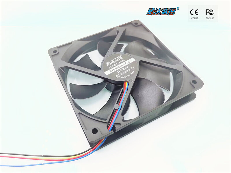 12025 dual ball bearing PWM temperature control 12V computer case 24V frequency conversion 12CM cooling fan 120*120*25MM