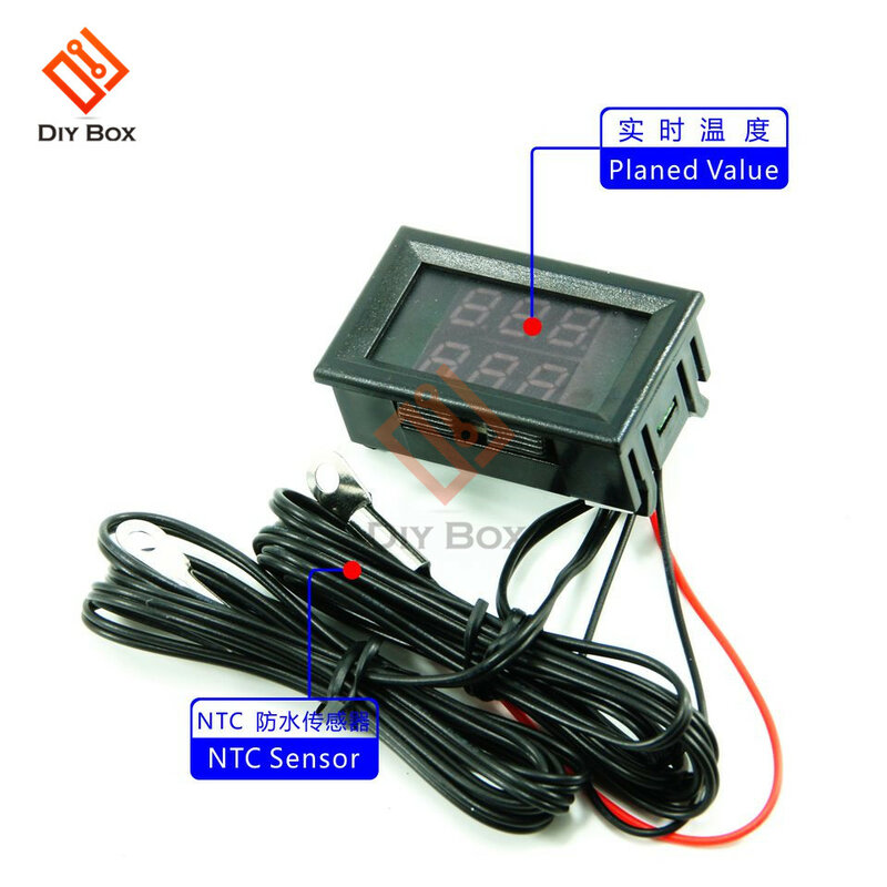 Mini termómetro Digital de doble pantalla, probador de Sensor de temperatura, SONDA DE Metal impermeable, NTC Dual, habitación de coche, interior, 4V-28V CC