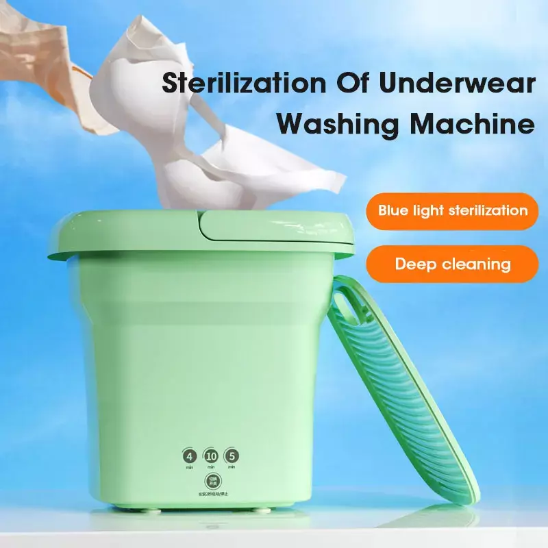 Máquina de Lavar Roupa Dobrável com Secador Balde, Roupa, Meias, Roupa Interior, Limpeza, Mini, Pequenos, Viagem