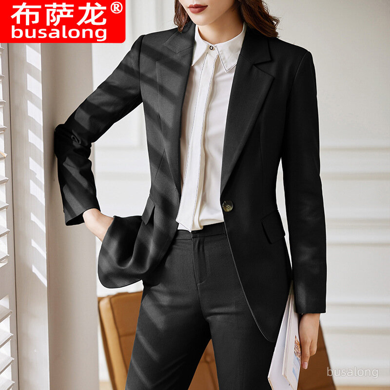 2022 Formal Wear Female Suit Fashion Temperament Office Wear Autumn and Winter Work Ol Suit Hotel Front Stage Work Wear Clothes