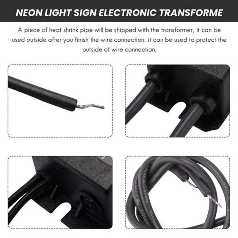 Suplai transformator lampu Neon elektronik tegangan lebar 3KV 30MA 5-25w cocok untuk semua ukuran tanda lampu Neon kaca