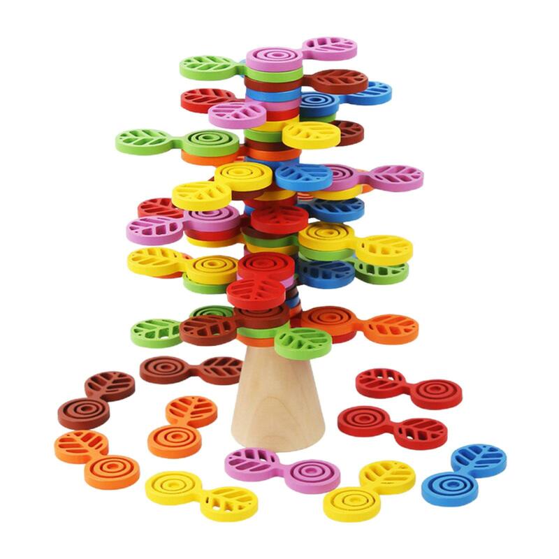 Montessori Wooden Stacking Toys Fine Motor Skill Preschool Learning Activities Color Sorting for Children Girls Kids Boys Gifts