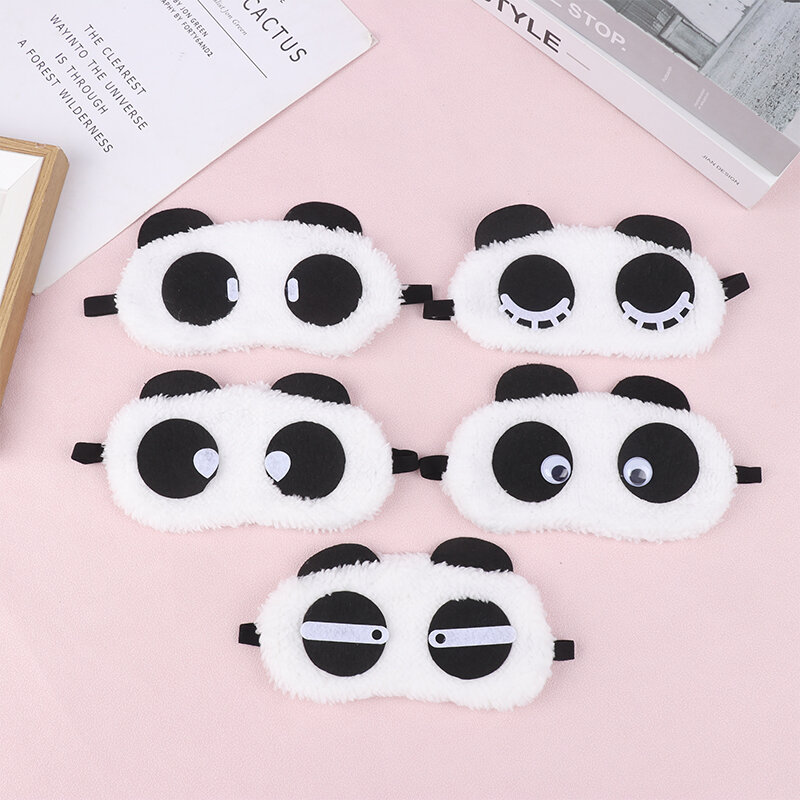 Schattig Design Mode Accessoires Pluche Panda Gezicht Oogmasker Reizen Slaap Zachte Eyeshhade Draagbare Slaapbedekking