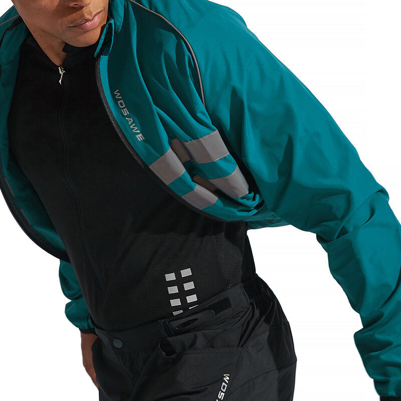 WOSAWE-사이클링 재킷, 남자 방풍 방수 반사 초경량 MTB 산악 자전거 윈드 재킷 사이클링 자전거 윈드 브레이커
