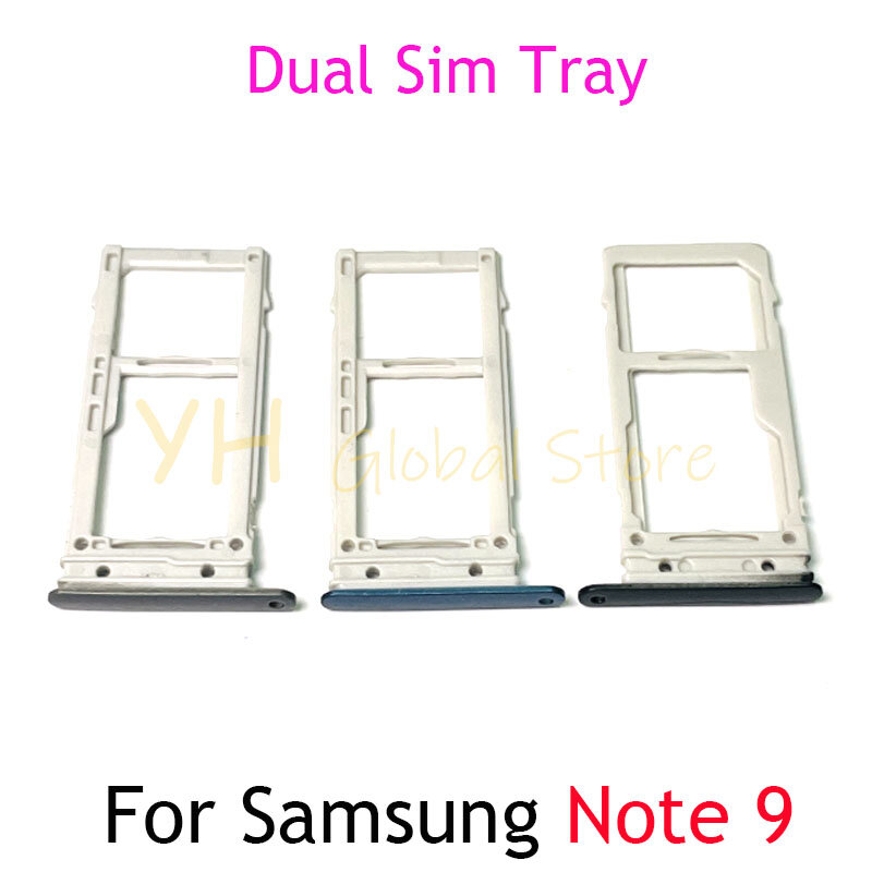 Untuk Samsung Galaxy Note 9 N960 N960F N960U Sim Slot kartu baki pemegang Sim bagian perbaikan kartu