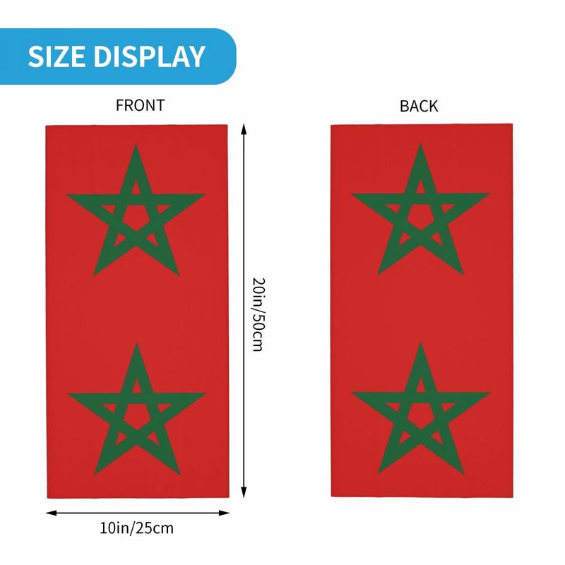 Morocco Flag Bandana Neck Gaiter for Ski Running Women Men Wrap Scarf Moroccan Proud Patriotic Headband Warmer