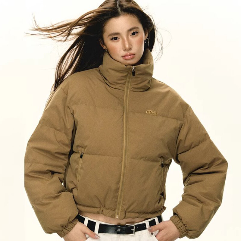 Женская хлопковая парка с воротником-стойкой, свободная утепленная куртка с подкладкой в Корейском стиле, повседневная верхняя одежда, зима 2023