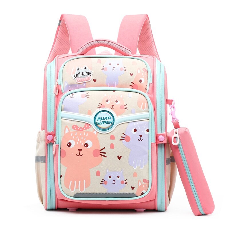 Primary Children Grade 1-3 Cartoon Light Backpacks for Travel New Girl Boy Cute Dinosaur Cat Comfortable School Pen Bags Hot