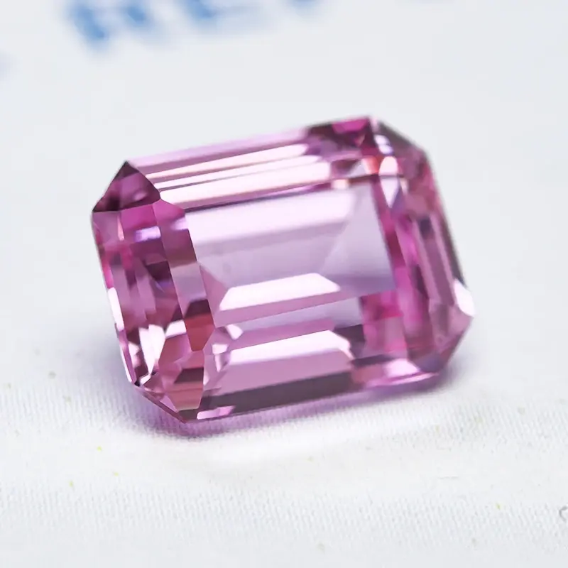 Лабораторный выросший сапфир изумрудная огранка розовый цвет драгоценный камень для подвесок кольцо ожерелье серьги материалы на выбор AGL сертификат