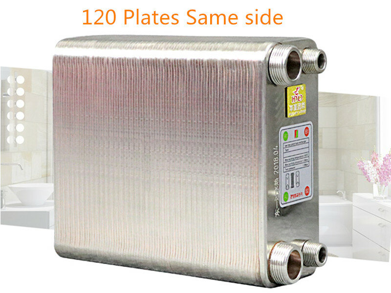 1unit 120 Plates Stainless Steel Brazed Plate Heat Exchanger Hot Floor Heating Radiator H#
