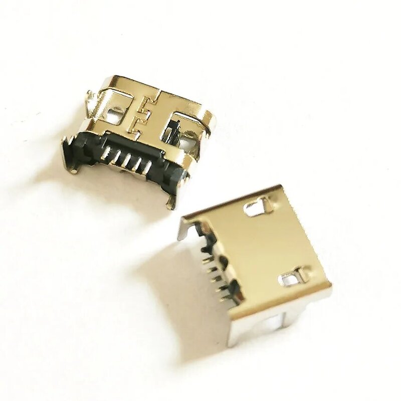 1-10 buah konektor USB mikro 5pin Jack dudukan usb mikro empat kaki 5P memasukkan pelat kursi Mini konektor usb