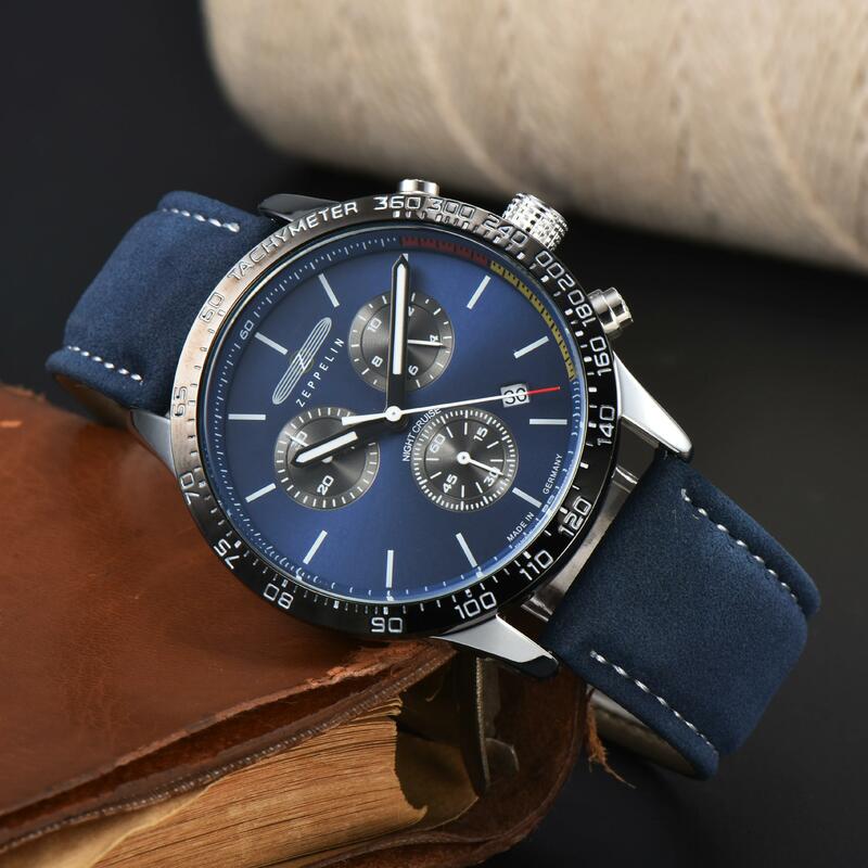 Zeppelin three-eye six-pin full-function quartz pop-up new business casual high-quality men's quartz watch