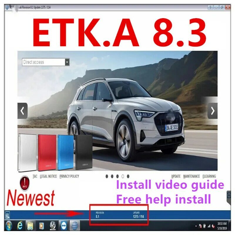 Catálogo de piezas electrónicas de vehículos del Grupo etka 2023, Producto popular hasta los años 8,3 Para V/W + AU/+ SE DI/AT + sko/da ETK A 2021, ayuda A instalar, 8,3