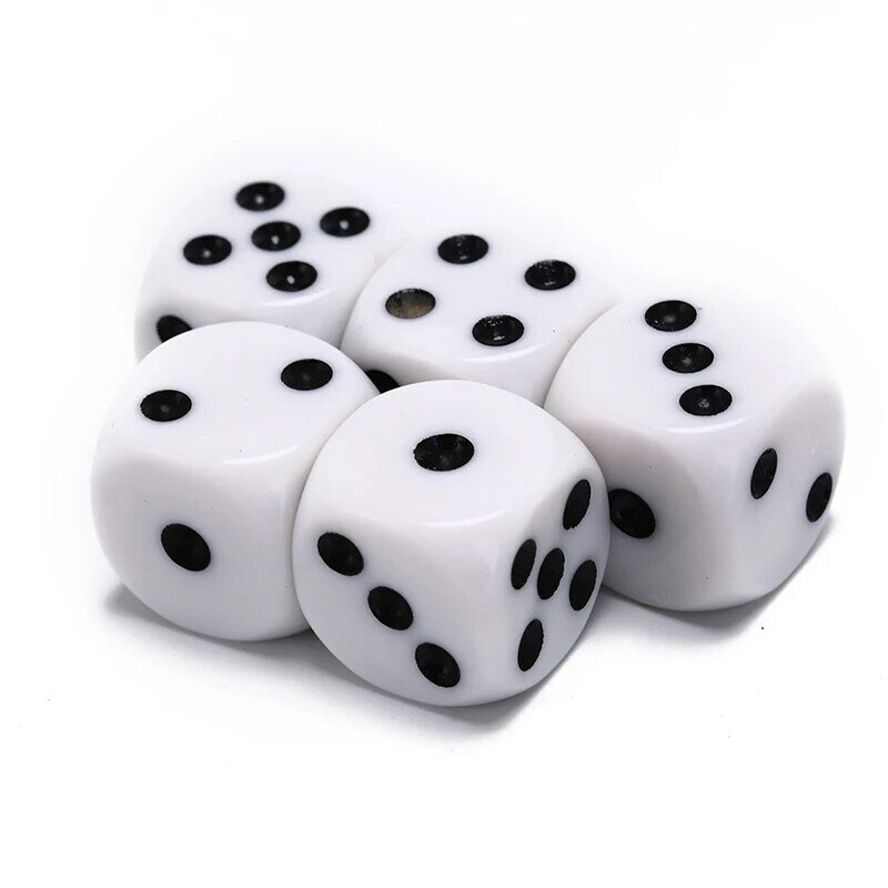5pcs 16mm drinking dice acrylic white round corner hexahedron dice club party