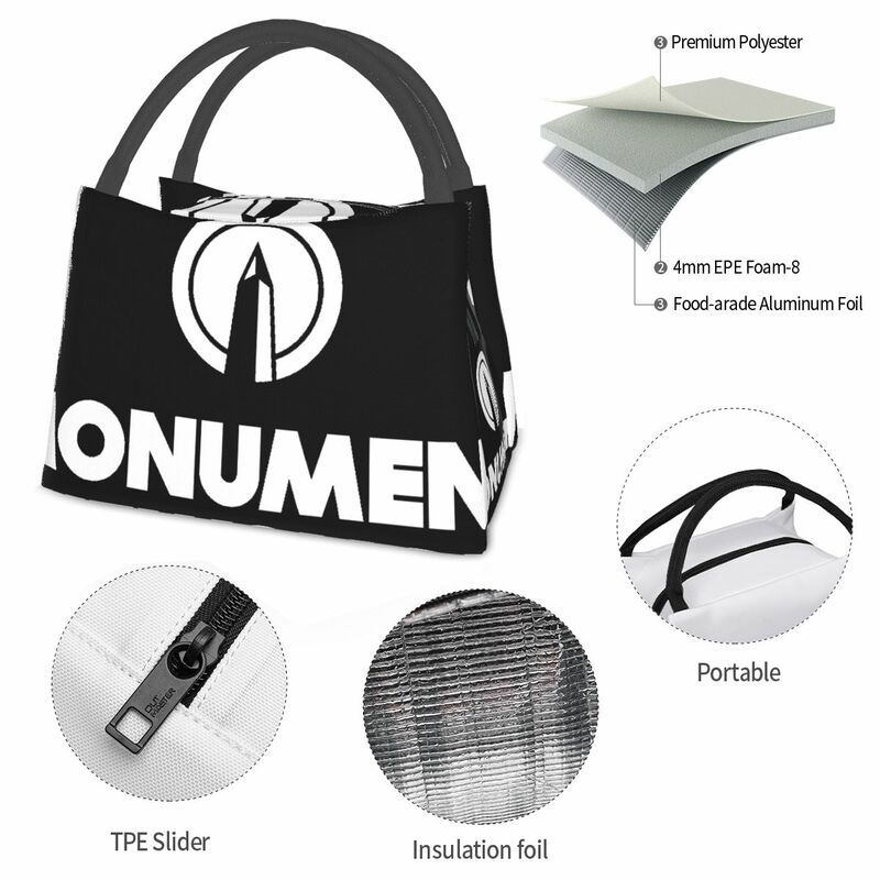 Monument Logo Portable insulation bag for Cooler Thermal Food Office Pinic Container