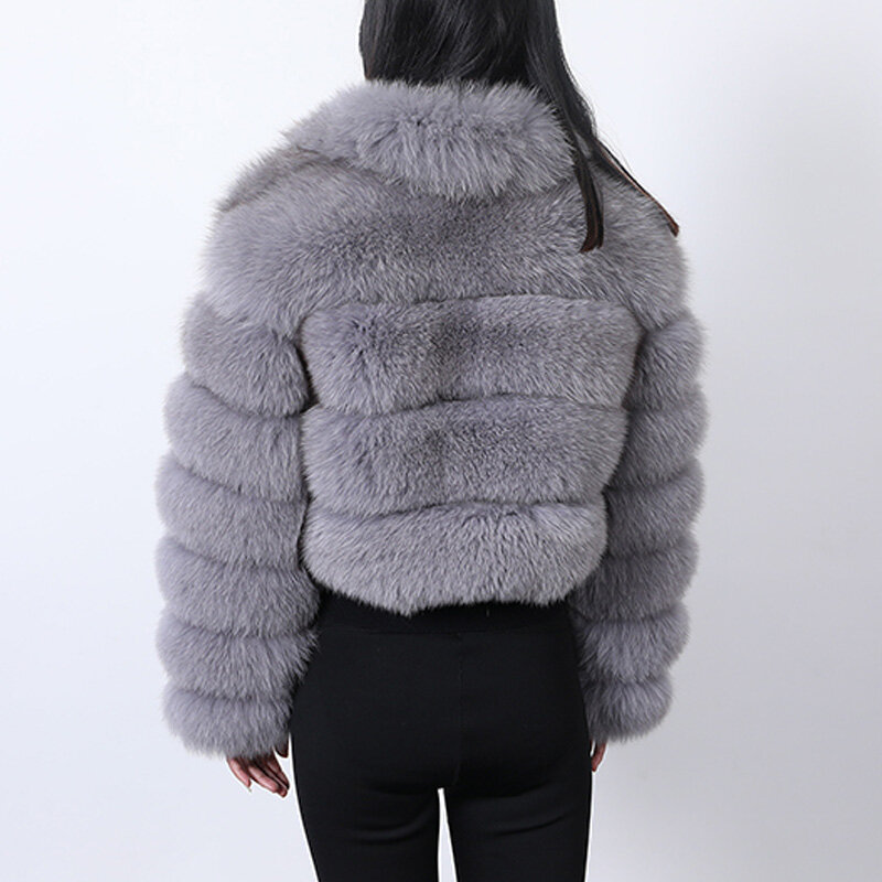 Меховое пальто MAOMAOKONG, женская зимняя куртка из натурального Лисьего бутика, меховые пальто с длинным рукавом, разноцветное меховое пальто из натурального меха