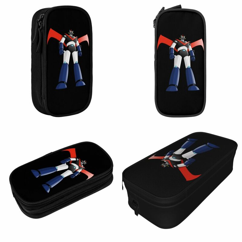 Large-capacity Pencil Pouch Mazinger Z Cartoon Printing Office Supplies Double Layer Pencil Bag Women Makeup Bag Gift
