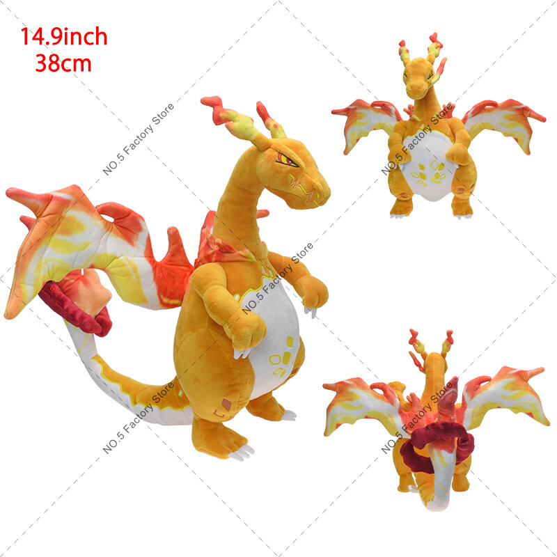 18 Gaya Mainan Mewah Charizard Berkilau Pokemon Mega Evolution X & Y Charizard Boneka Hewan Lembut Hadiah Boneka untuk Anak-anak