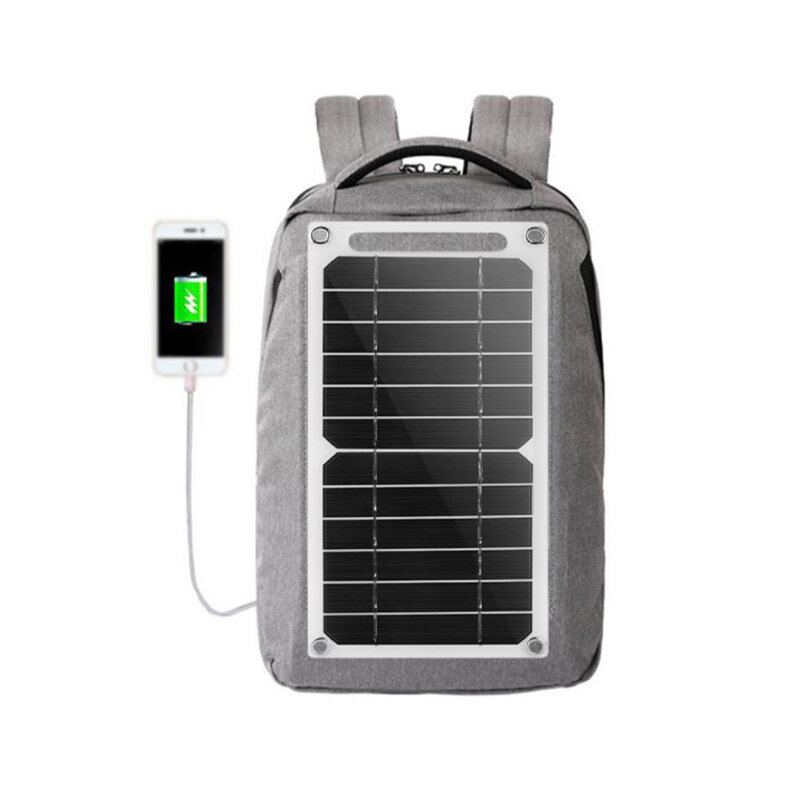 Panneau solaire USB étanche pour téléphone portable, extérieur, randonnée, camping, 5V, haute puissance, cellules portables, batterie externe, chargeur solaire