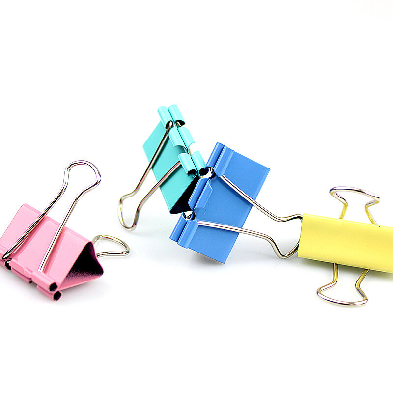 40Pcs Colorful Metal Binder Clips Paper Clip 3*2cm School Office Learning Supplies Color Random High Quality