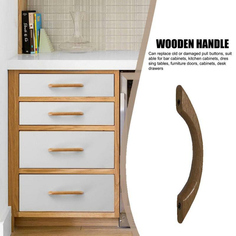 Maniglie dell'armadio dell'armadio dell'armadio in legno maniglie del cassetto della porta maniglia della cucina in legno rotondo a doppio foro Hardware per mobili decorazione della casa
