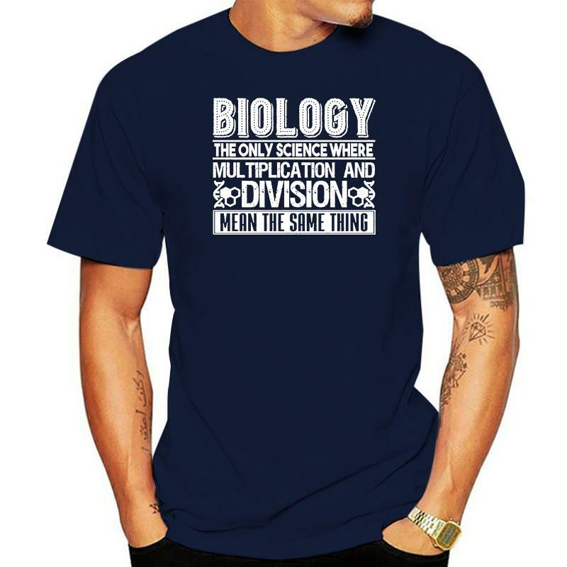 T-shirt de Biologie pour Homme, en Coton, Imprimé, Grande Taille 3XL, Couleur Unie, Printemps