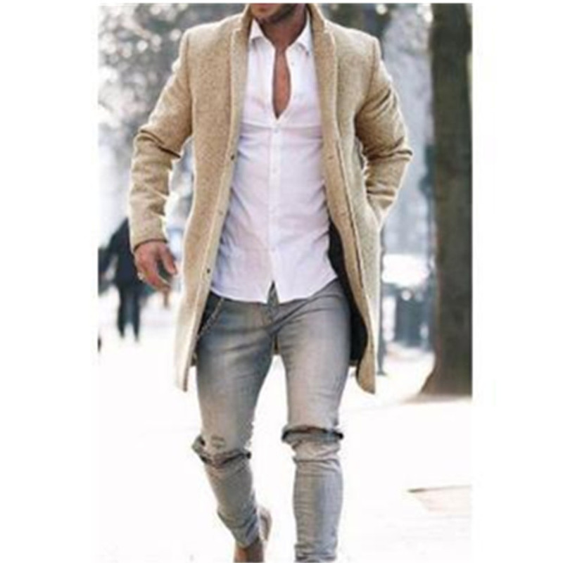 MRstuff-Manteau mi-long en laine pour hommes, coupe-vent, mode masculine, affaires, tout neuf, 2024