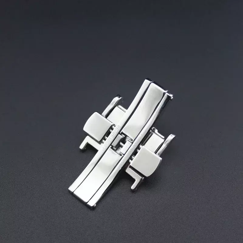 Watch Accessories For Longines Master Series Buckle 12mm 14mm 16mm 18mm Double Press Butterfly Clasp Silver Colour