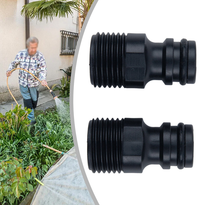 Adaptador de grifo roscado BSP para manguera de agua de jardín, Conector de tubería rápida de 1/2 pulgadas, piezas de sistema de riego de jardín, 2 unidades