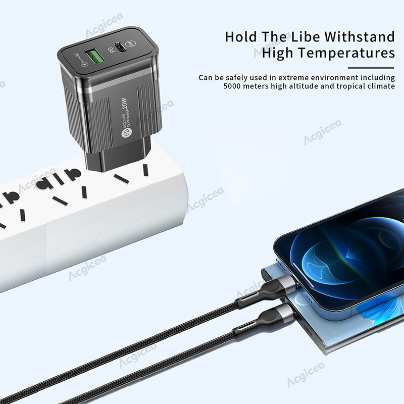 20W USB C chargeur PD chargeur de charge rapide QC 3.0 pour Xiaomi Samsung adaptateur de téléphone portable pour Iphone 12 13 Pro chargeur de téléphone portable