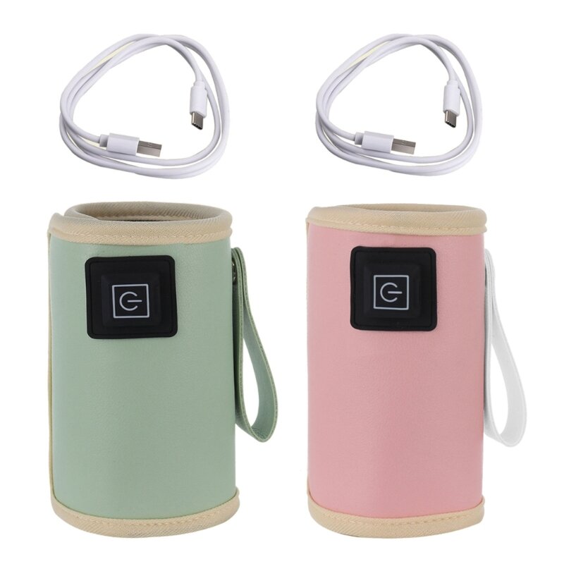 Calentador biberones con bolsa calentador leche USB temperatura ajustable conveniente para mamás