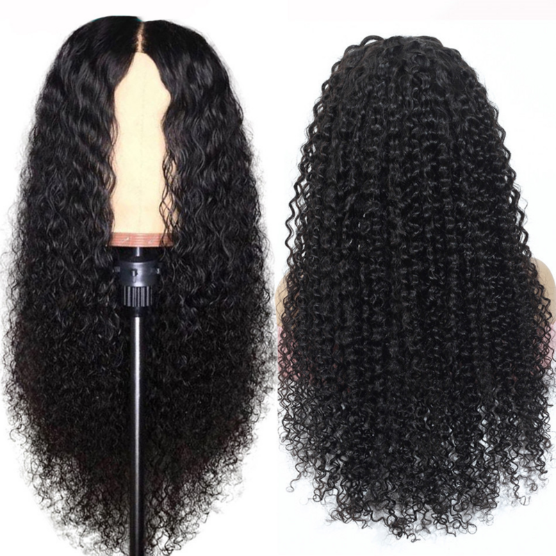Parrucca onda profonda capelli sintetici parrucche ricci crespi per le donne nere parrucche nere lunghe dell'onda dell'acqua parrucca naturale Mujer 30 pollici