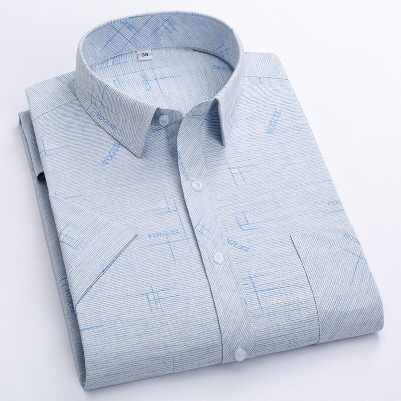 Men's Short Sleeve Shirt Slim Print