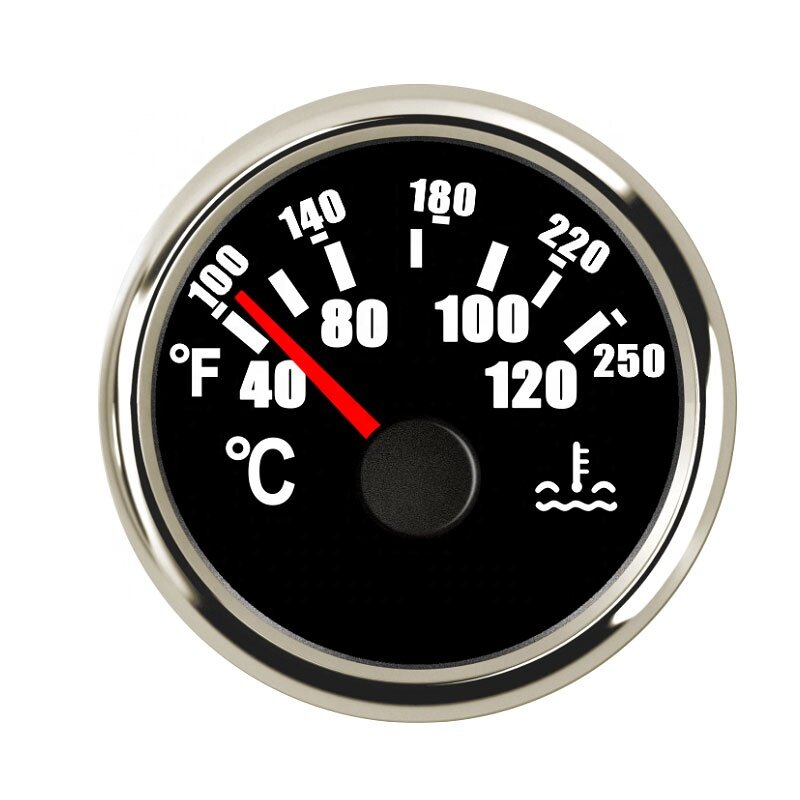 Nero 52mm 287.4-22,4ohm metro 40-120 gradi indicatore della temperatura dell'acqua dell'auto